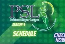 PSL 9 schedule​